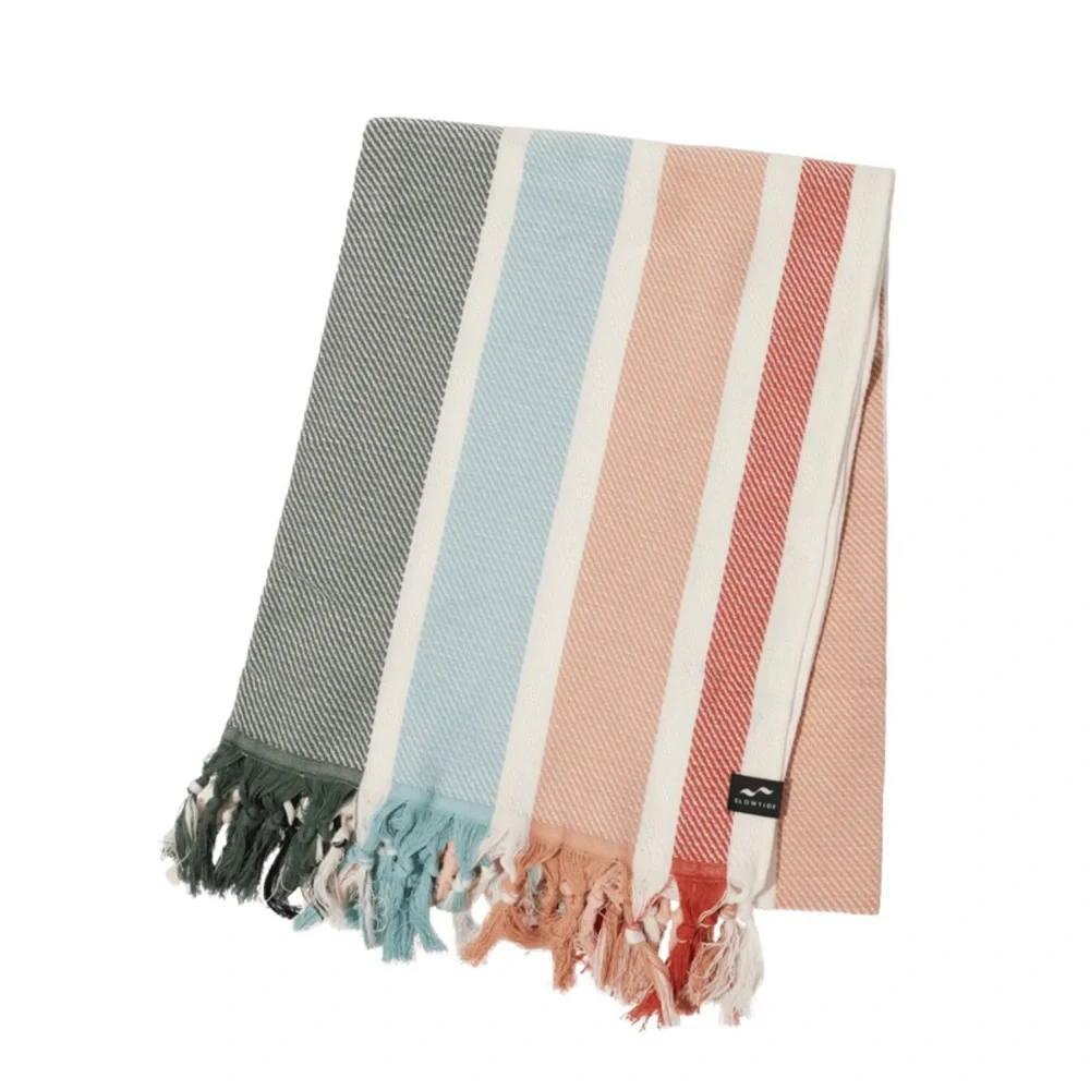 Slowtide Zoey Turkish Striped Multicolor Beach Towel